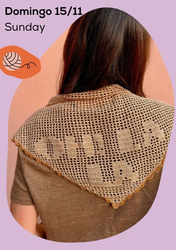 Filet crochet de la cuadrícula a tu pañoleta en Barcelona