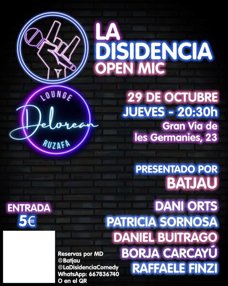 jam de comedia la disidencia, 29 de agosto en Valencia