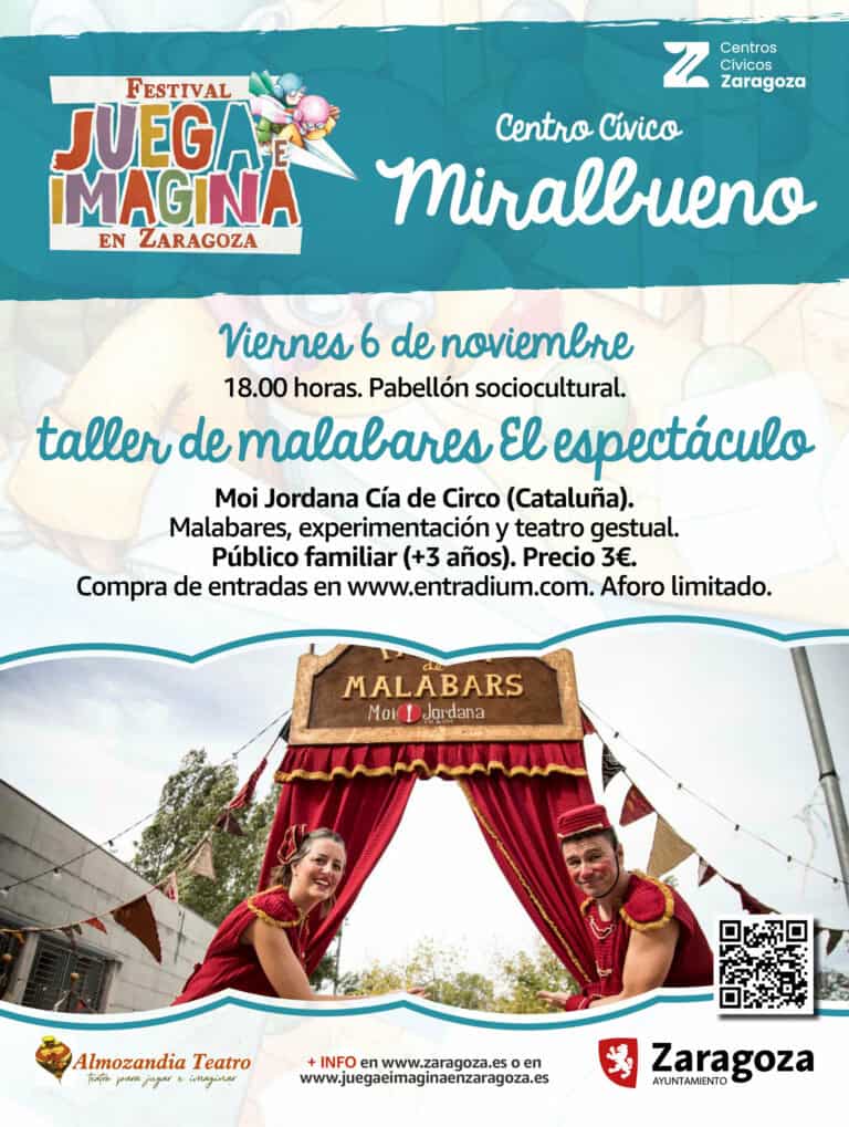 TALLER DE MALABARES, EL ESPECTÁCULO. Moi Jordana Cía de Circo. FESTIVAL JUEGA E IMAGINA. C. Cívico Miralbueno en Zaragoza