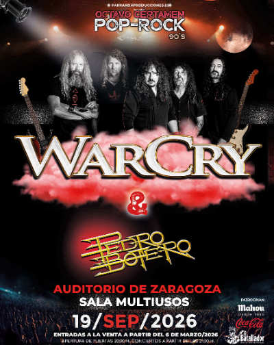Warcry & Pedro Botero octavo certamen Pop- Rock en Zaragoza