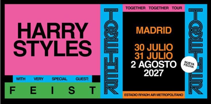 Harry Styles en Madrid: Together, Together – 30, 31 de julio y 2 de agosto 2027