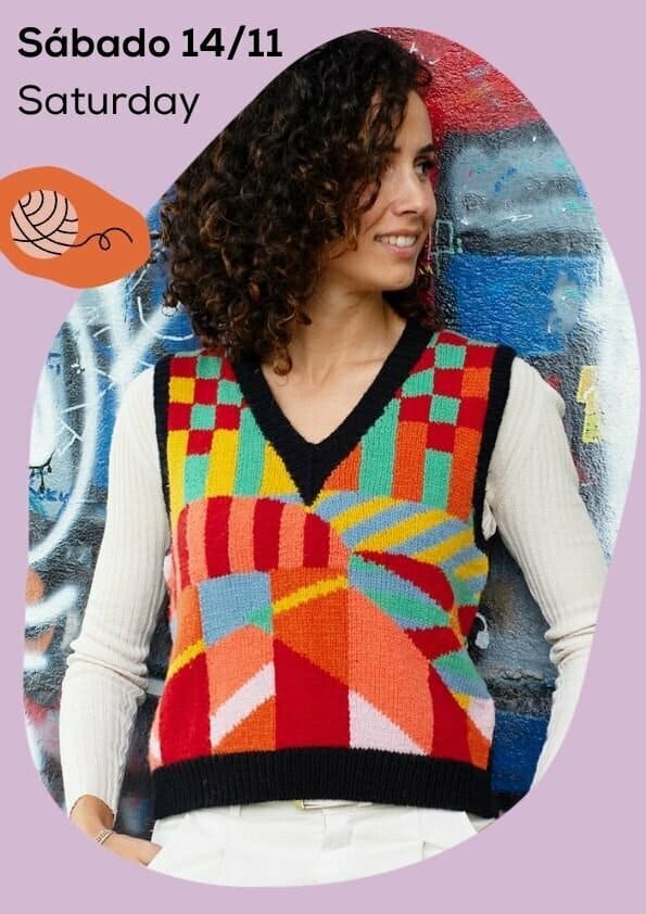 Intarsia: POPknit Vest – Rosso Cardinale en Barcelona